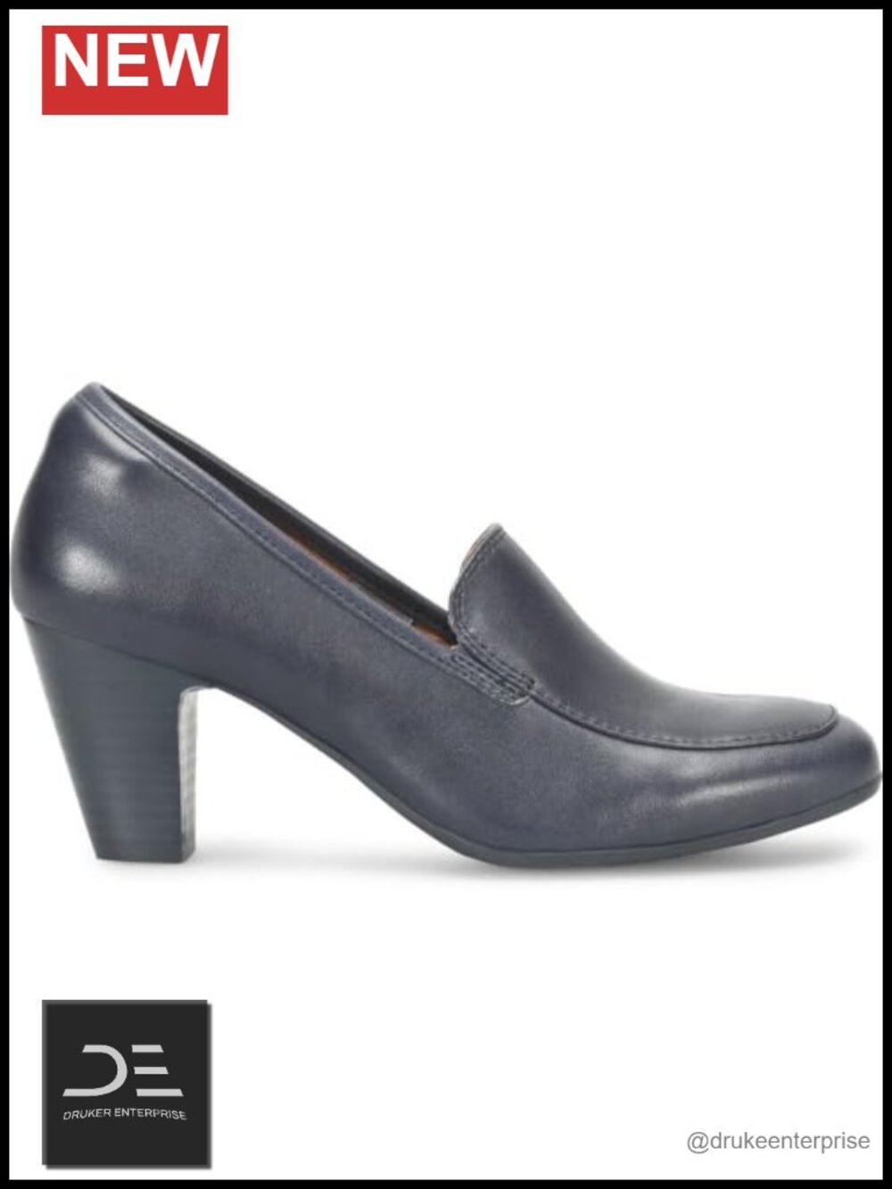 Waterproof Leather Pull-On Pump with Cushioned Footbed